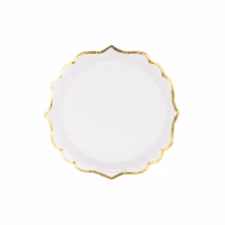 PartyDeco TPP30-008, Assiette, Autres, Papier, Blanc, Monochromatique, 6 pièce(s)