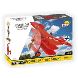 Maquette davion - COBI - Fokker DR.1 Red Baron - 221 pièces - 1 figurine pilote - 1 figurine chien