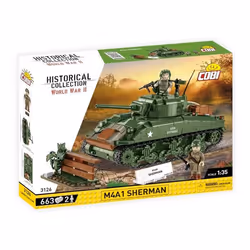 Jeu de construction - COBI - M4A1 Sherman - 663 éléments - 2 figurines - Vert