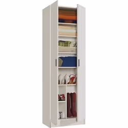 Armoire meuble à chaussures coloris blanche - 59 cm (longueur) x 180 cm (hauteur) x 37 cm (profondeur)