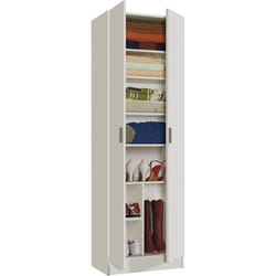 Armoire meuble à chaussures coloris blanche - 59 cm (longueur) x 180 cm (hauteur) x 37 cm (profondeur)