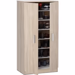 Armoire à chaussures en bois coloris chêne canadien - largeur 55 cm x hauteur 108 cm x profondeur 36 cm