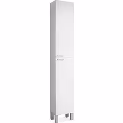 Colonne salle de bain avec 2 portes coloris blanc brillant - 30 cm (longueur) x 182 cm (Hauteur) x 25 cm (Profondeur)