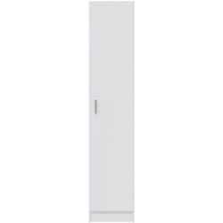 Armoire Colonne de rangement avec 1 porte et 4 étageres, coloris blanc - 180 cm (hauteur) x 37 cm (longueur) x 37 cm (profondeur)