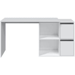Pegane - Table de bureau réversible coloris Blanc Artik en mdf - Profondeur 74 x Hauteur 120 x longueur 77 cm
