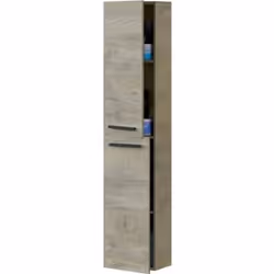 Colonne salle de bain Suspendue avec 2 Portes coloris Alaska chêne à nœuds - Hauteur 150 x Longueur 30 x Profondeur 25 cm