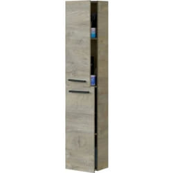Colonne salle de bain Suspendue avec 2 Portes coloris Alaska chêne à nœuds - Hauteur 150 x Longueur 30 x Profondeur 25 cm