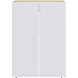 Meuble à Chaussures avec 6 étagéres coloris chêne candien / blanc artic - Hauteur 103 x Longueur 72 x Profondeur 36 cm