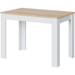 Table auxiliaire fixe coloris chêne canadien / blanc artic - Hauteur 78 x Longueur 109 x Profondeur 67 cm
