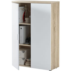 Armoire de rangement bureau avec 2 portes - longueur 80 cm x hauteur 119 cm x profondeur 32,5 cm