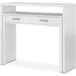 Table console extensible convertible en bureau coloris blanc Artik - longueur 98,5 x Hauteur 87,5 x Profondeur 36 - 70 cm
