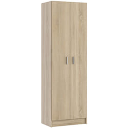 Armoire meuble à chaussures coloris Chêne canadian - longueur 59 cm x hauteur 180 cm x profondeur 37 cm