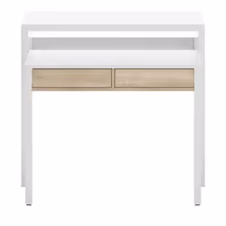 Table console extensible convertible en bureau coloris blanc et chêne - Hauteur 88 x longueur 99 x Profondeur 36-70 cm