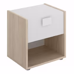 Table de chevet Table de nuit enfant coloris chêne-blanc - Longueur 40 x Hauteur 42 x Profondeur 33 cm