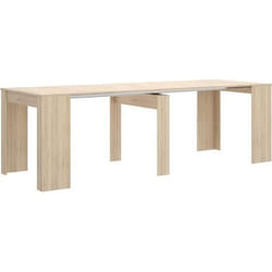 Table console extensible en chêne naturel - Longueur 54-239 x Hauteur 77 x Profondeur 90 cm