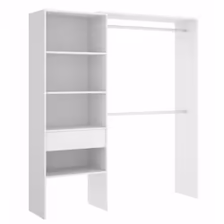 Armoire placard extensible coloris blanc - Longueur 110-160 x Hauteur 187 x Profondeur 40 cm