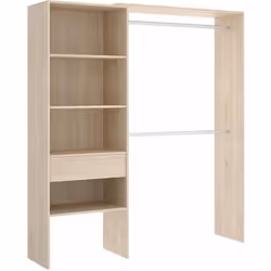 Armoire placard extensible coloris naturel - Longueur 110-160 x Hauteur 187 x Profondeur 40 cm