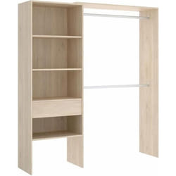 Armoire placard extensible coloris naturel - Longueur 110-160 x Hauteur 187 x Profondeur 40 cm
