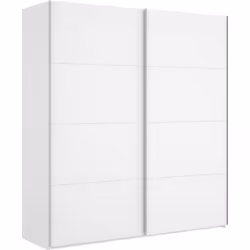 Armoire à portes coulissantes coloris blanc brillant - Longueur 180 x Profondeur 65 x Hauteur 204 cm