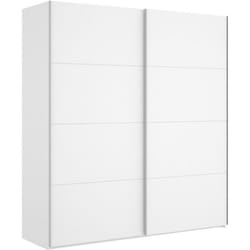 Armoire à portes coulissantes coloris blanc brillant - Longueur 180 x Profondeur 65 x Hauteur 204 cm