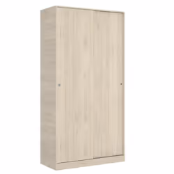 Armoire à portes coulissantes coloris naturel - Longueur 100 x Profondeur 50 x Hauteur 204 cm