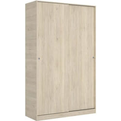 Armoire à portes coulissantes coloris naturel - Longueur 120 x Profondeur 50 x Hauteur 204 cm