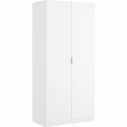 Armoire placard meuble de rangement coloris blanc - Longueur 81 x Hauteur 184 x Profondeur 52 cm