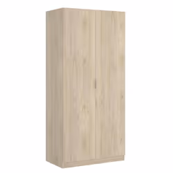 Armoire placard meuble de rangement coloris naturel - Longueur 81 x Hauteur 184 x Profondeur 52 cm