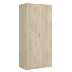 Armoire placard meuble de rangement coloris naturel - Longueur 81 x Hauteur 184 x Profondeur 52 cm