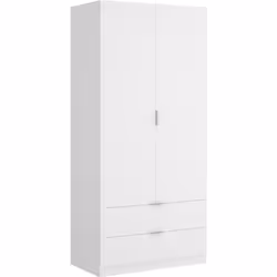 Armoire placard meuble de rangement coloris blanc - Longueur 81 x Hauteur 184 x Profondeur 52 cm