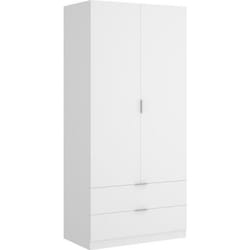 Armoire placard meuble de rangement coloris blanc - Longueur 81 x Hauteur 184 x Profondeur 52 cm