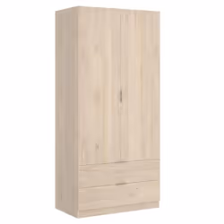 Armoire placard meuble de rangement coloris naturel - Longueur 81 x Hauteur 184 x Profondeur 52 cm