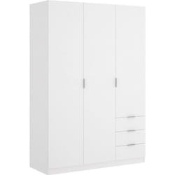 Armoire placard meuble de rangement coloris blanc - Longueur 121 x Profondeur 52 x Hauteur 184 cm
