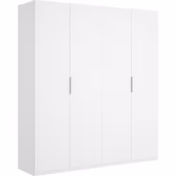Armoire placard meuble de rangement coloris blanc brillant - Longueur 180 x Profondeur 52 x Hauteur 204 cm