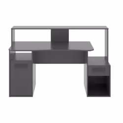 Bureau Gaming Table de jeu coloris graphite - Longueur 1535 x Profondeur 62-68.5 x Hauteur 84.2-97 cm
