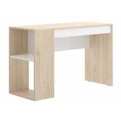 Bureau 1 tiroir coloris naturel-blanc - Longueur 115 x Profondeur 50 x Hauteur 74 cm
