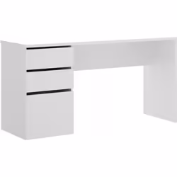 Bureau Réversible coloris blanc brillant - Longueur 139 x Profondeur 60 x Hauteur 75 cm