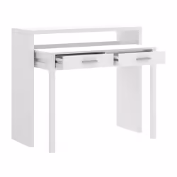 Console Extensible Bureau coloris blanc brillant - Longueur 99 x Profondeur 36 x Hauteur 88 cm