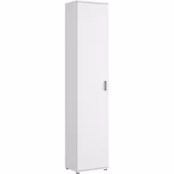 Armoire meuble de rangement coloris blanc - Longueur 39 x Profondeur 35 x Hauteur 190 cm