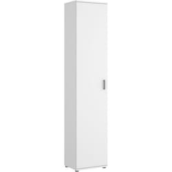 Armoire meuble de rangement coloris blanc - Longueur 39 x Profondeur 35 x Hauteur 190 cm