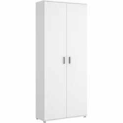 Armoire de rangement 2 portes coloris blanc - Longueur 78 x Profondeur 35 x Hauteur 190 cm