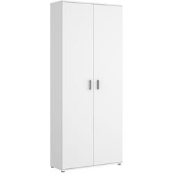 Armoire de rangement 2 portes coloris blanc - Longueur 78 x Profondeur 35 x Hauteur 190 cm