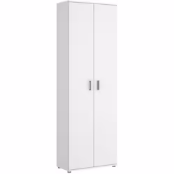 Armoire de rangement 2 portes coloris blanc -Longueur 61 x Profondeur 35 x Hauteur 190 cm