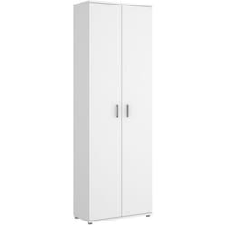 Armoire de rangement 2 portes coloris blanc -Longueur 61 x Profondeur 35 x Hauteur 190 cm