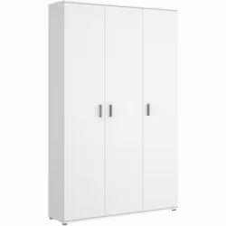 Armoire de rangement 3 portes coloris blanc - Longueur 116 x Profondeur 35 x Hauteur 190 cm