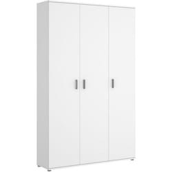 Armoire de rangement 3 portes coloris blanc - Longueur 116 x Profondeur 35 x Hauteur 190 cm