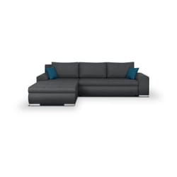 Canape dangle convertible reversible + coffre de rangement - Tissu Gris fonce - l 289 x p 94/188 x h 88 cm - indian