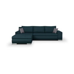 Canape dangle convertible reversible + coffre de rangement - Tissu Bleu - l 289 x p 94/188 x h 88 cm - indian