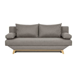 Teijo Banquette convertible 3 places avec coffre de rangement - Tissu Taupe - L187 x p 91 x h 82 cm