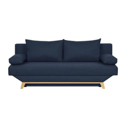Teijo Banquette convertible 3 places avec coffre de rangement - Tissu Bleu - l 190 x p 84 x h 92 cm